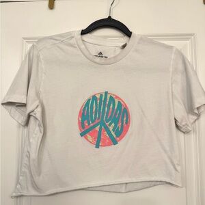 Adidas White Tee with Vibrant Logo
